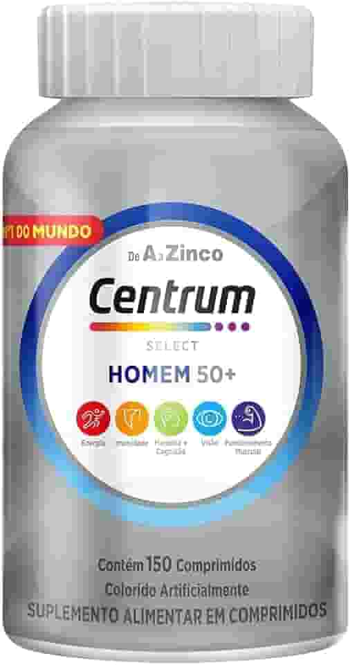 Centrum Homem 50 Mais Multivitaminico, com Vitamina D, Vitamina B12, Calcio e Magnesio, 150 Comprimidos