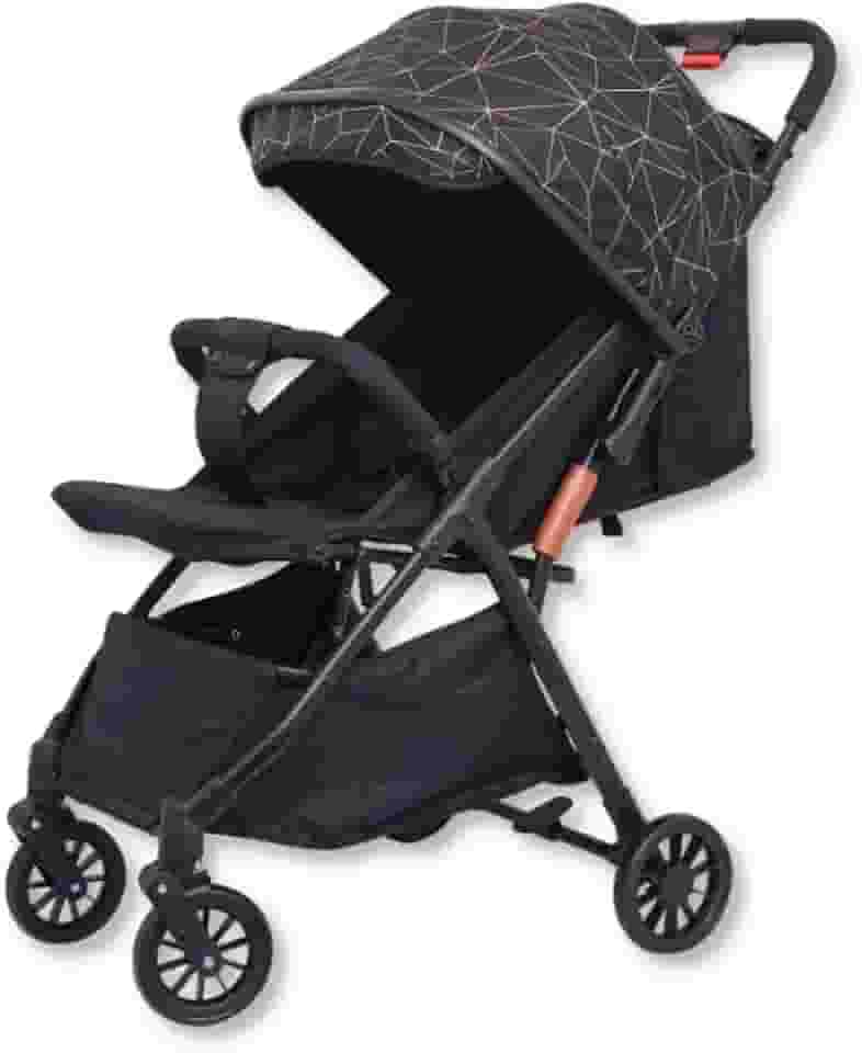 Zippy Toys, Carrinho de Bebê Black Estrutura em Plástico e Ferro Compacto Ideal para Passeios, Preto