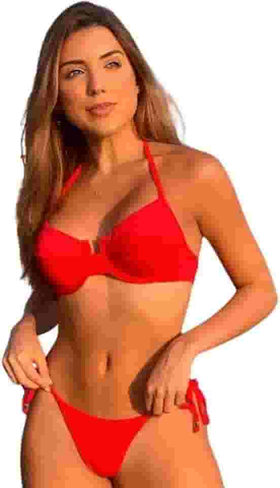 Biquini Rafa Brasil Top Meia Taça Retro Lacinho - Biquini Top Retro Calcinha Lacinho