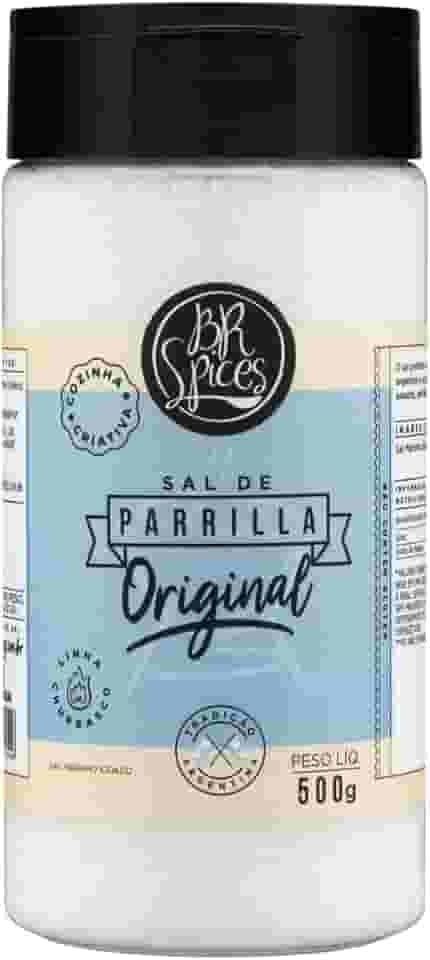 Sal de Parrilla Original, Sal Marinho Iodado, 500g BR Spices, para carnes e churrasco