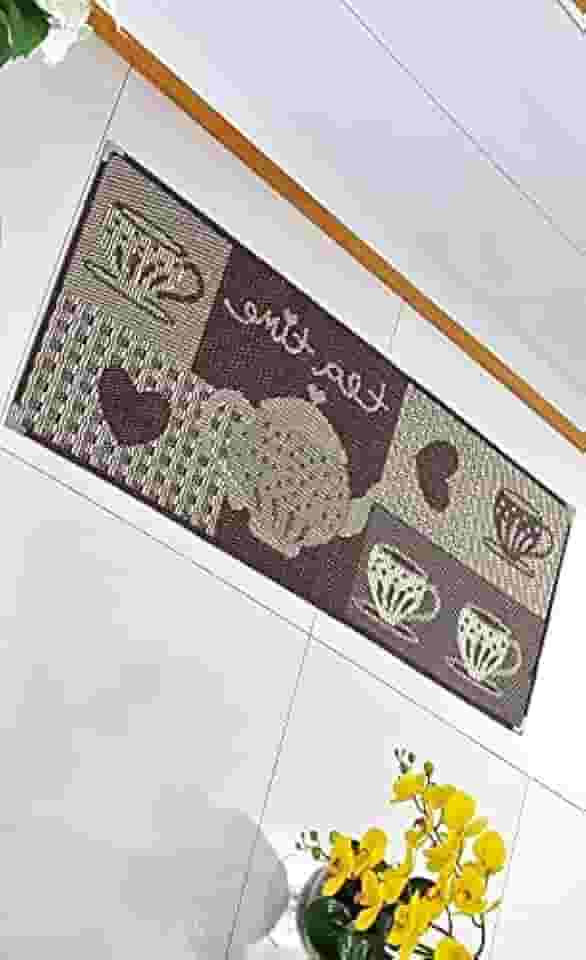 Tapete Passadeira Cozinha Antiderrapante 1,50m Sisal Marrom