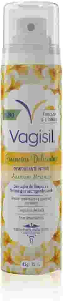 Vagisil Desodorante Íntimo Feminino Spray, Sensação de Limpeza e Frescor Instantâneo, Essências Delicadas Jasmim Branco, 75ml