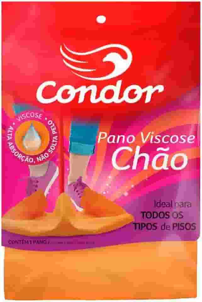 Condor, Pano de Chão Viscose, Todos os Tipos de Pisos, Alta Absorção, Sem Riscos ou Pelos, Transparente