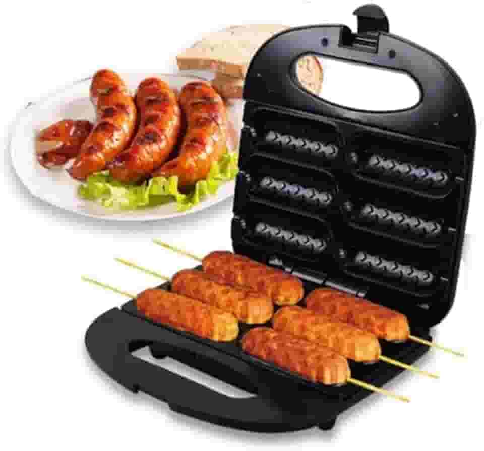 Máquina Elétrica De Salsicha Crepeira Antiaderente De Cachorro Quente e Crocante Doces e Salgado Suíços Voltagem 110v