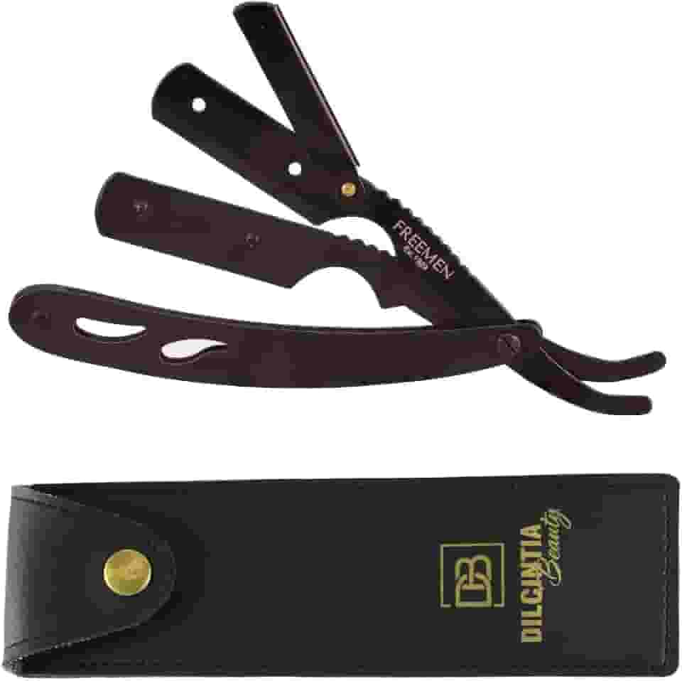 Navalhete para Barba Navalha Profissional Cabo Aço Inox + Case Dilcintia Barbeiro