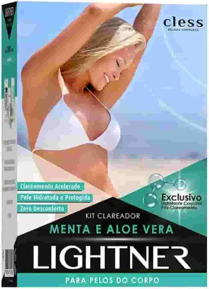 Kit Clareador Descolorante Lightner com Menta e Aloe Vera para Clareamento Acelerado Cuidados Pós-Clareamento Pele Suave e Refrescante 200g