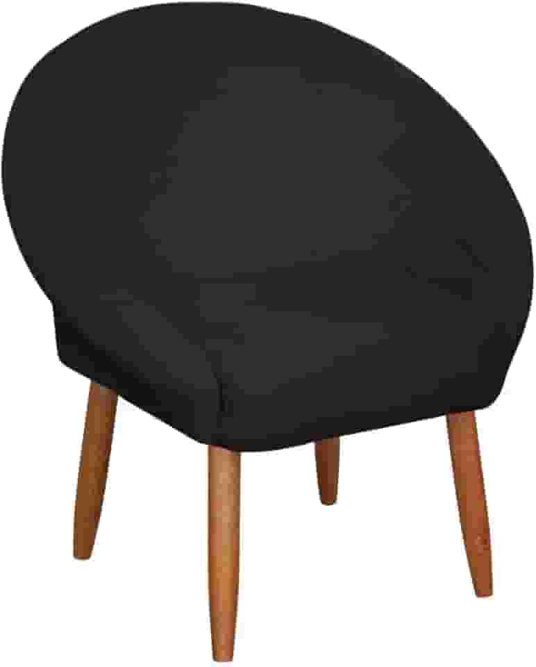 Poltrona Cadeira para Recepção sala de estar Sala de Leitura resistente reforçada tecido veludo pés madeira MOBLAN decor (1, Preto)