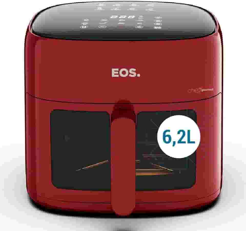 Fritadeira Sem Óleo Air Fryer Eos Chef Gourmet 6.2 Litros Compacta Digital Vermelho Eaf60v 110v