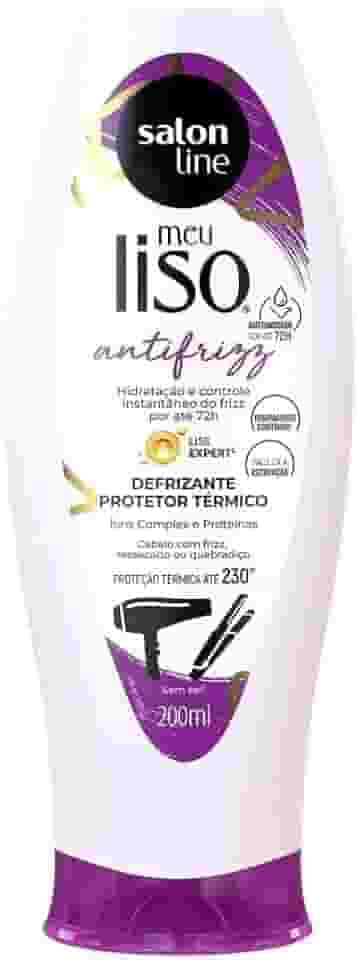 Salon Line, Creme Defrizante Protetor Térmico, Meu Liso, Antifrizz, Vegano - Para Cabelos Lisos, 200 ml