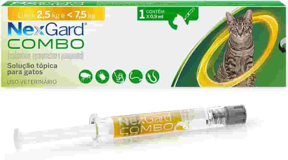 Nexgard COMBO Antipulgas e Sarna e Vermífugo para Gatos de 2,5kg a 7,5 kg - 1 aplicador