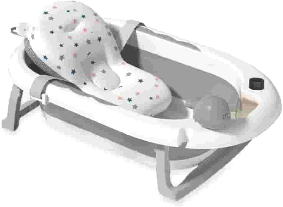 Banheira Dobrável Com Termí´metro E Almofada Cinza Yuupi