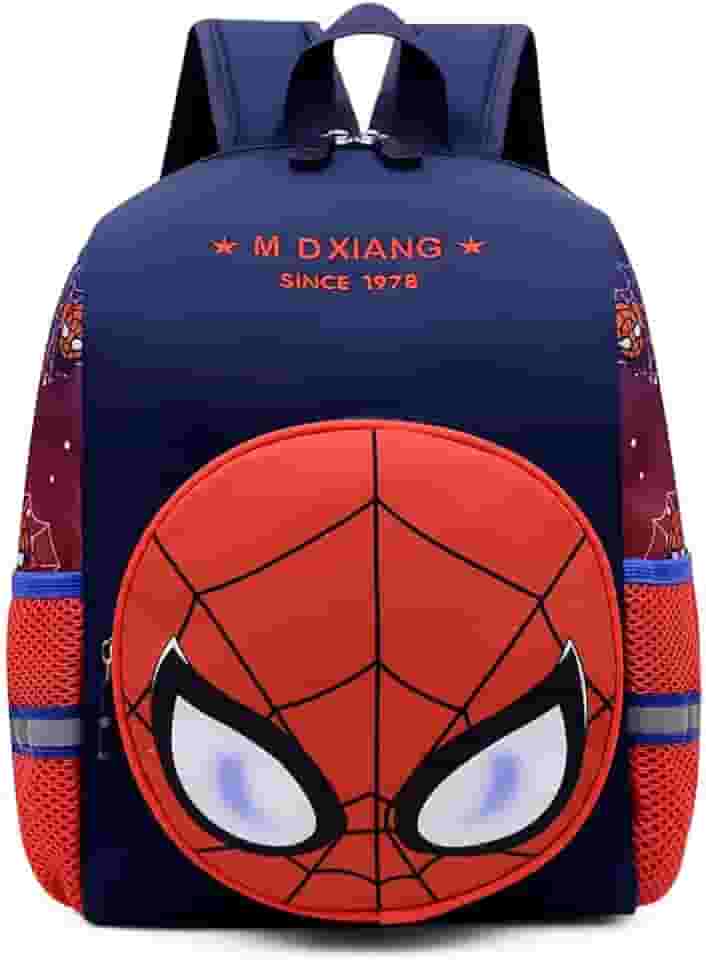 Mochila De Escola Primária Bonita Mochila De Ombro Infantil Para Meninos e Meninas (aranha azul)