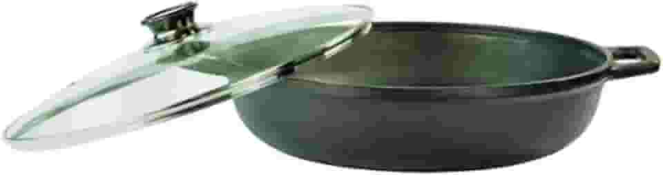 Panela Paella de Ferro 36cm Tampa de Vidro - Santana (Ferro fundido)