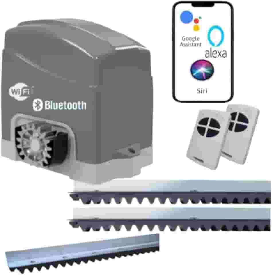 Kit Motor de Portão AGL Inteligente Wifi Izzy Deslizante 2 controles 3m Cremalheira (110, Volts)