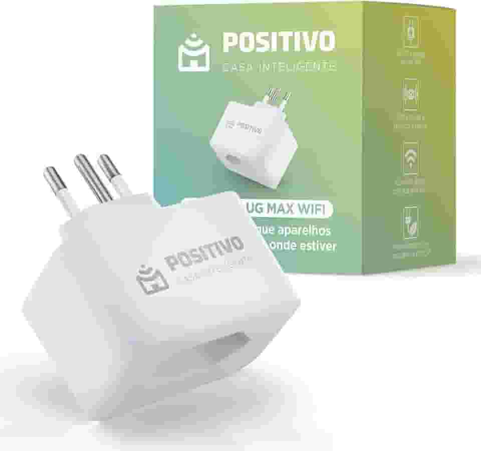 Smart Plug Max Wi-Fi Positivo Casa Inteligente, 16A, NBR 14136, Configuração Rápida, 1600W Bivolt – Compatível com Alexa