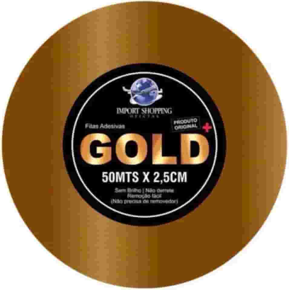 Fita Protese Capilar 50m Larga 2,54cm Dupla Face Amarela Não Derrete