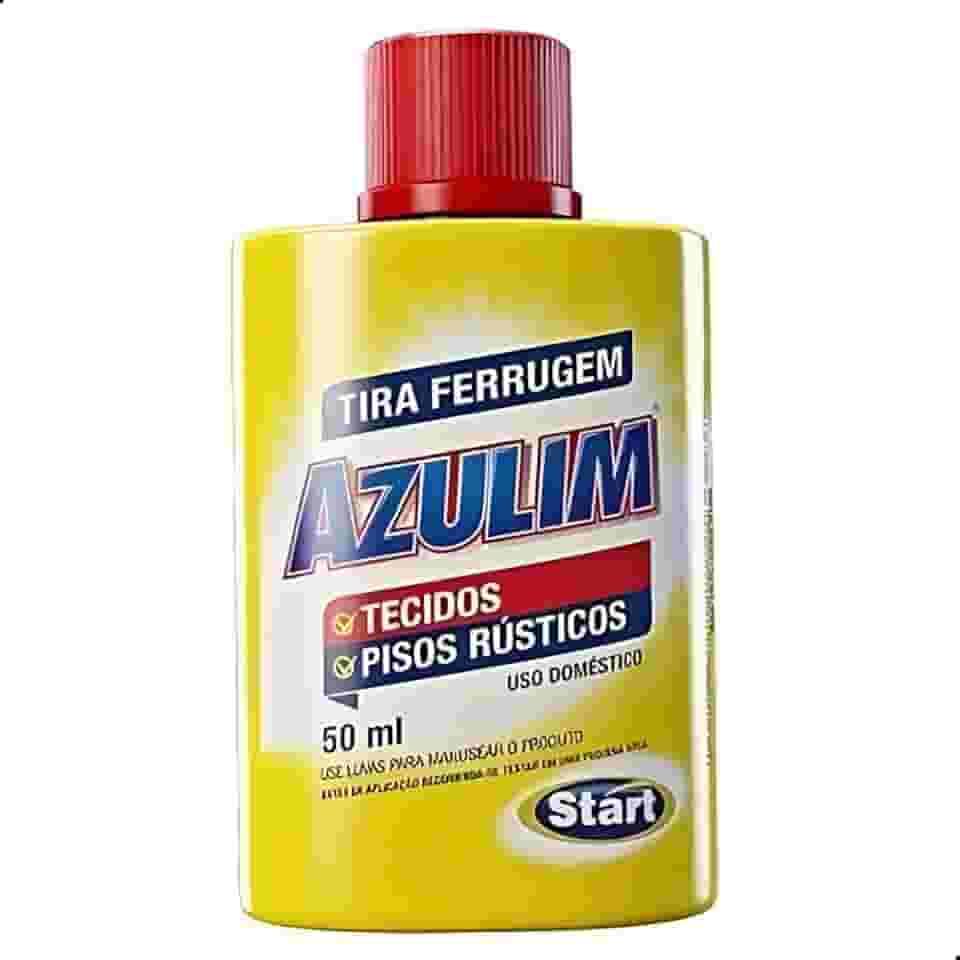Removedor de Ferrugem Tira Manchas de Tecidos Roupas e Pisos Azulim 50ml Start 3 Unidades