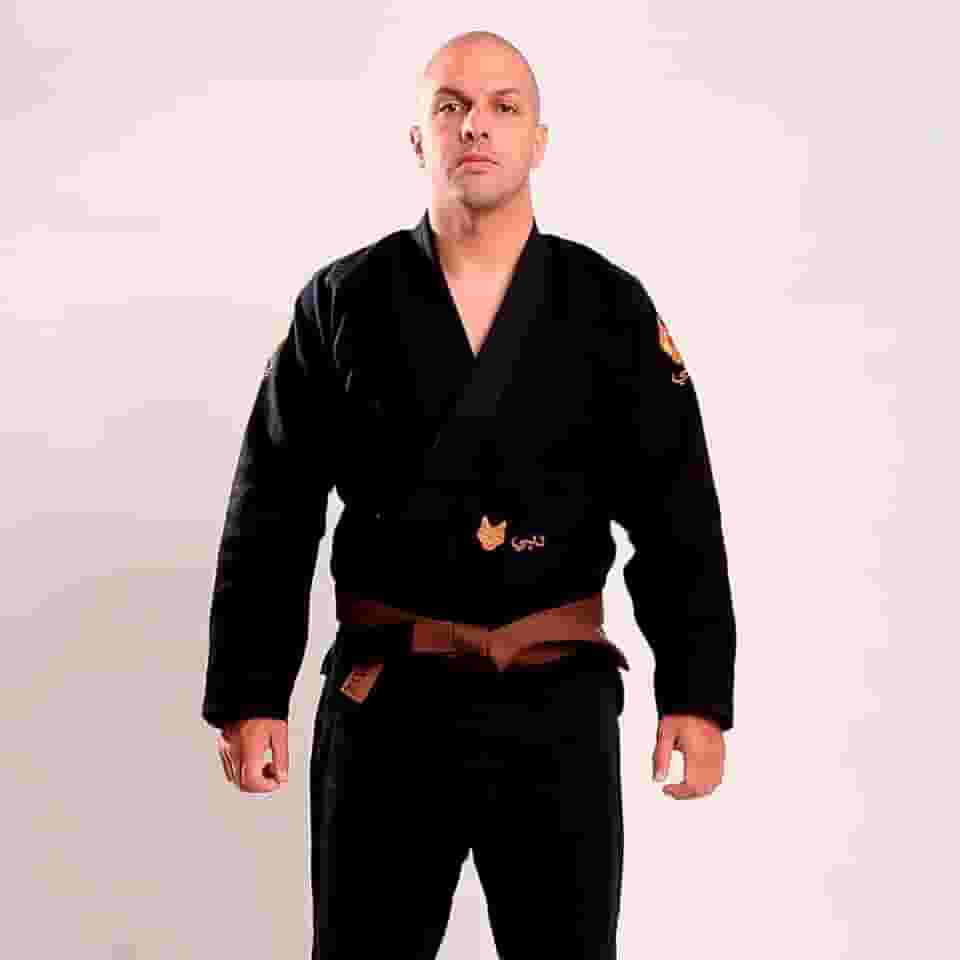 Kimono Jiu Jitsu Vouk Dubai Preto Trançado + Bolsa de Brinde