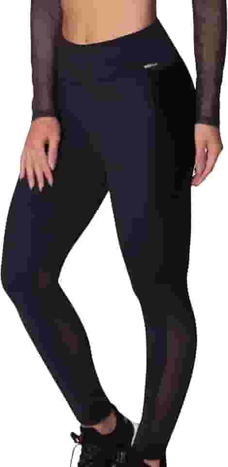 Legging Academia Sem Transparência Recorte Cirrê Tule Selene