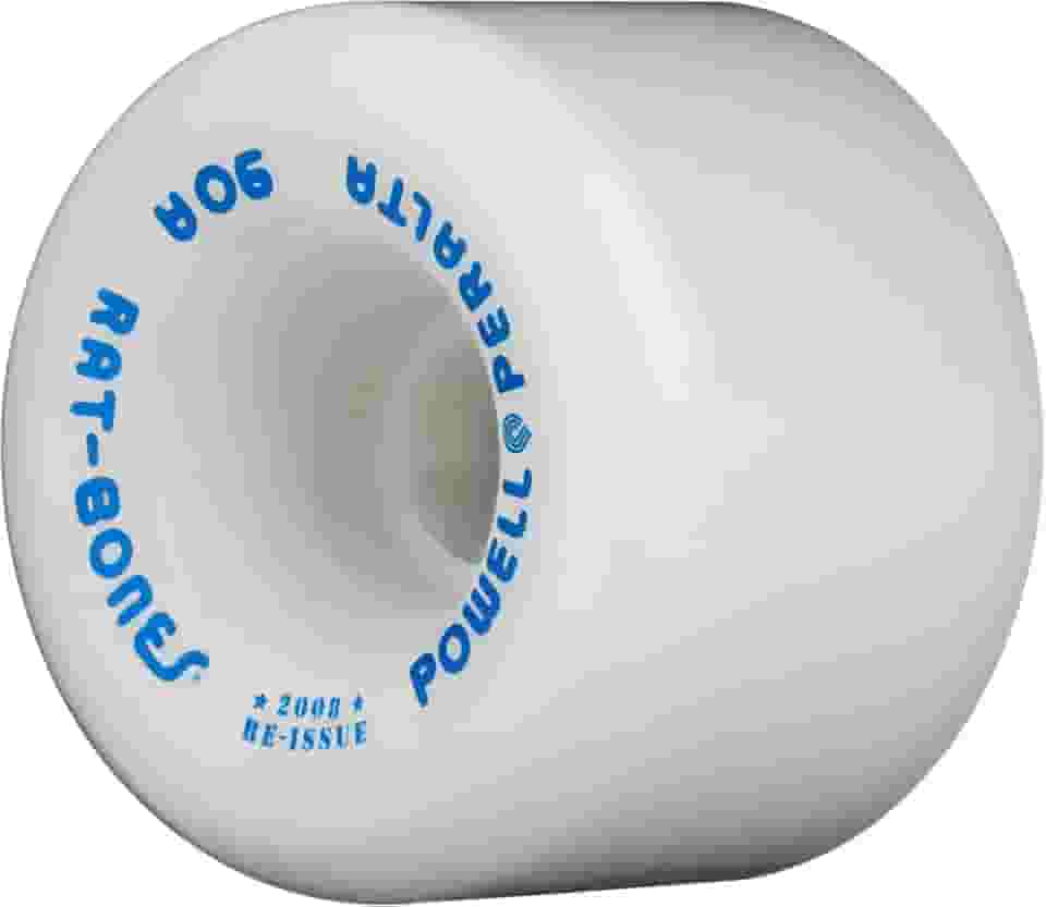 Powell Peralta Rodas de skate brancas Rat Bones 60 mm 90A (conjunto com 4)