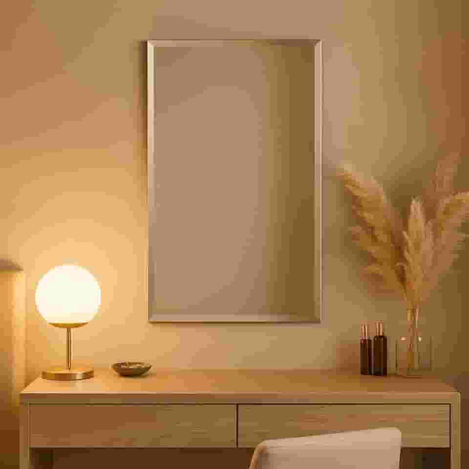 Espelho Adesivo Premium Acrílico Retangular 40x90cm, Antioxidante, Com Bisotê, Para Banheiro, Quarto, Seguro E Fácil De Instalar, Marca VARENZIA