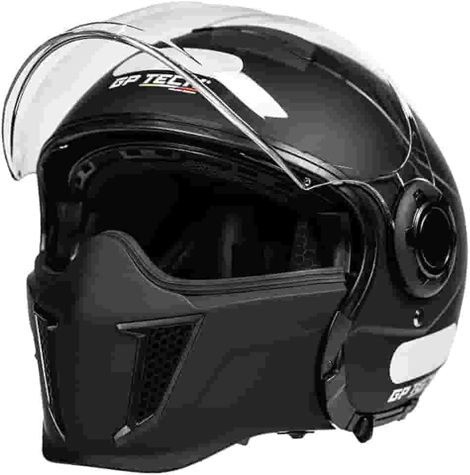 Capacete Gp tech Zoom Aberto e Fechado Preto Com Queixo Removível 58
