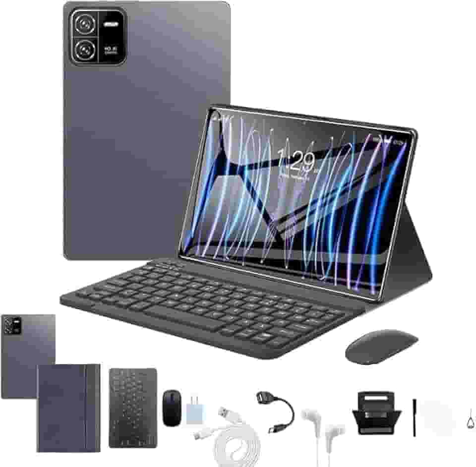 3 em 1 Tablet, com Capa/Teclado/Mouse, 10.1 Polegada,12GB RAM+512GB ROM, Câmera de 16MP + 32MP, Android 13, 8000mAh, Versão WiFi