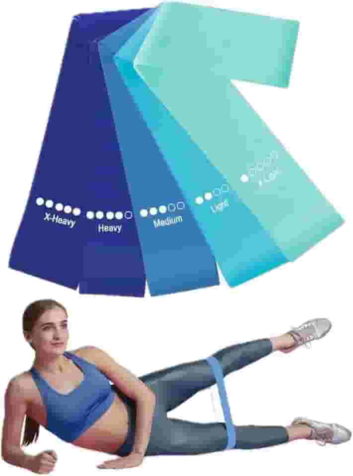 Kit 5 Mini Bands Elástico para Exercício Treino Academia em Casa 5 Níveis de Intensidade Premium Rubber Fit