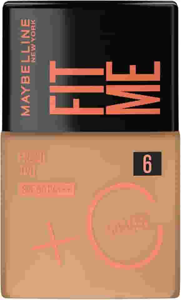 Maybelline NY Fit Me Fresh Tint Base Líquida, Proporciona Efeito Glow Natural, Controla a Oleosidade e Uniformiza a Pele com Vitamina C e FPS 50, Cor 06, 30ml