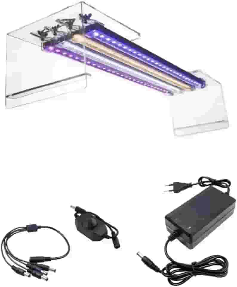 Luminaria Led Para Aquario Plantado Com Suporte Acrilico 40cm A 110cm Calha Aluminio Natural(02 LED C/5A,100cm)