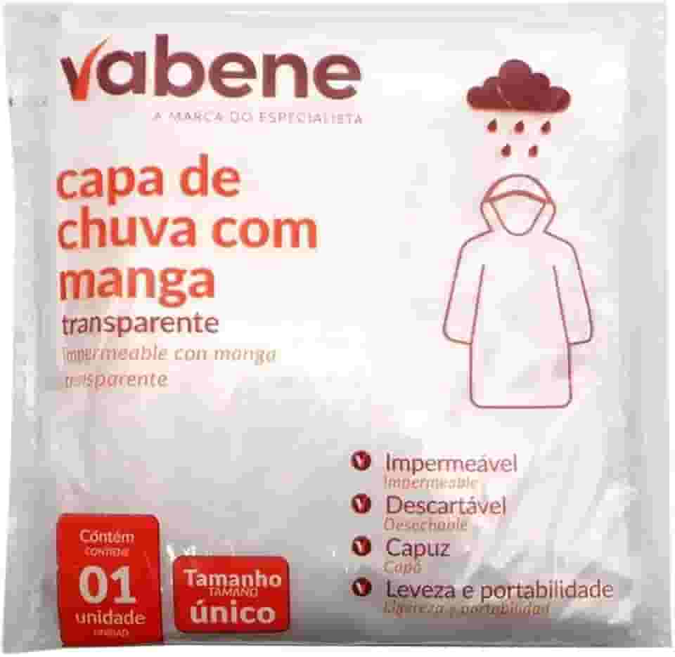 Capa De Chuva, Vabebe, 120x70cm, Plástica, Transparente, Unidade