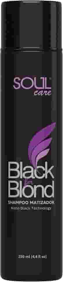Shampoo Matizador Profissional Black Blond: 300ml - Para Cabelo Loiro e Grisalho Desamarelador Soul Care