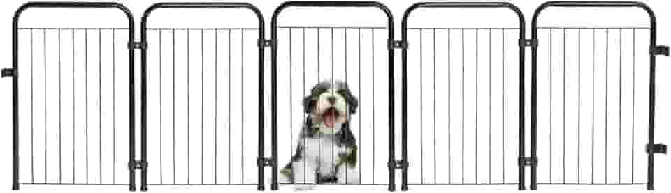 Cercado Pet Dobrável Portátil 5 Modulos Segurança Preto