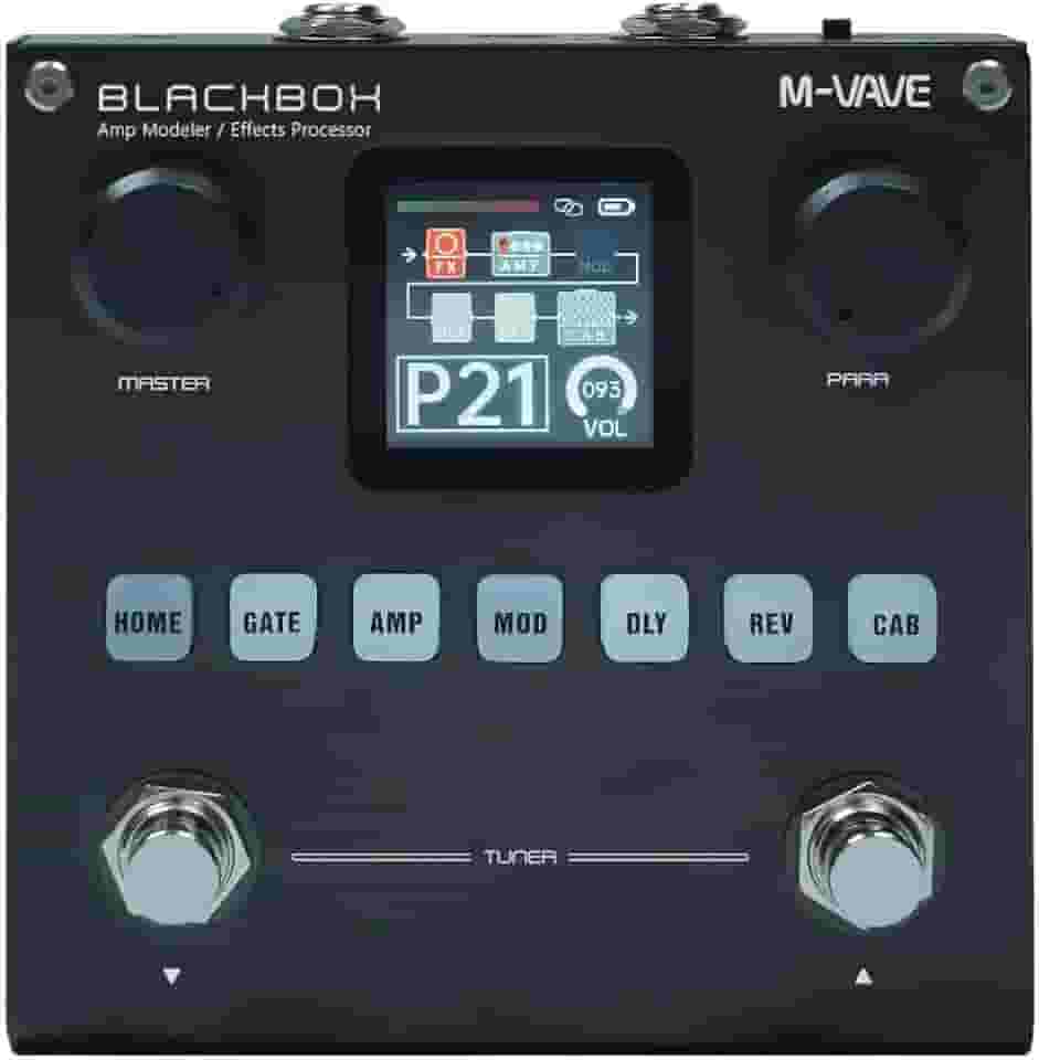 M-VAVE BLACKBOX - Processador de Efeitos Multifuncional para Guitarra/Baixo com 80 Presets, Bateria Recarregável, 6 Módulos de Efeitos, Simulação de Amplificador, Bluetooth e Aplicativo de Controle
