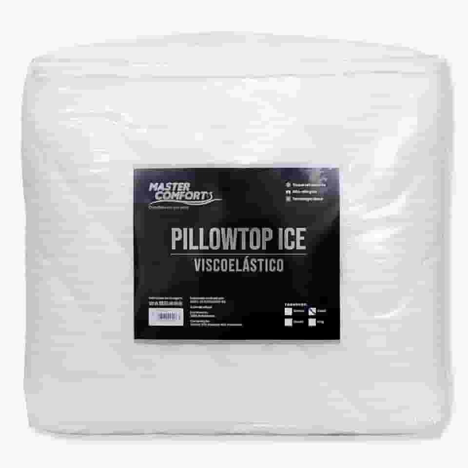 Pillowtop Ice Viscoel?stico, Colch?o com Tecnologia Refrescante, N?o-al?rgico, 6cm de ALTURA