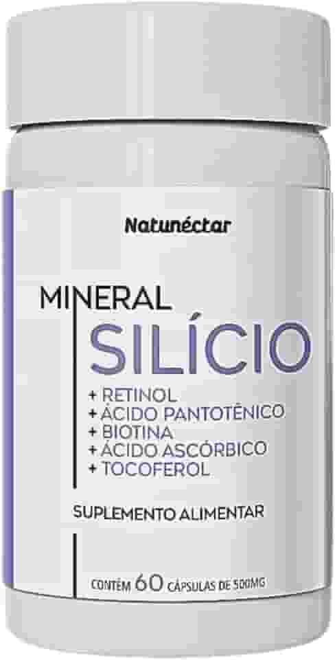 Silício Com Vitaminas A,B5,B7,C,D,E 500mg 60 Cápsulas - Natunéctar