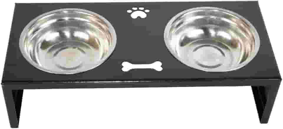 Comedouro P/Gato Cachorro Pet Elevado Duplo 2 Potes Metal