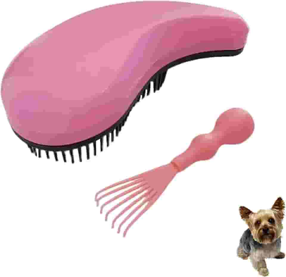 Escova de cachorro para cães pequenos – escova macia para cães – perfeita para Yorkie, Shih Tzu, Maltipoo e maltês – Escova suave para remoção de pelos de cães para facilitar a remoção de