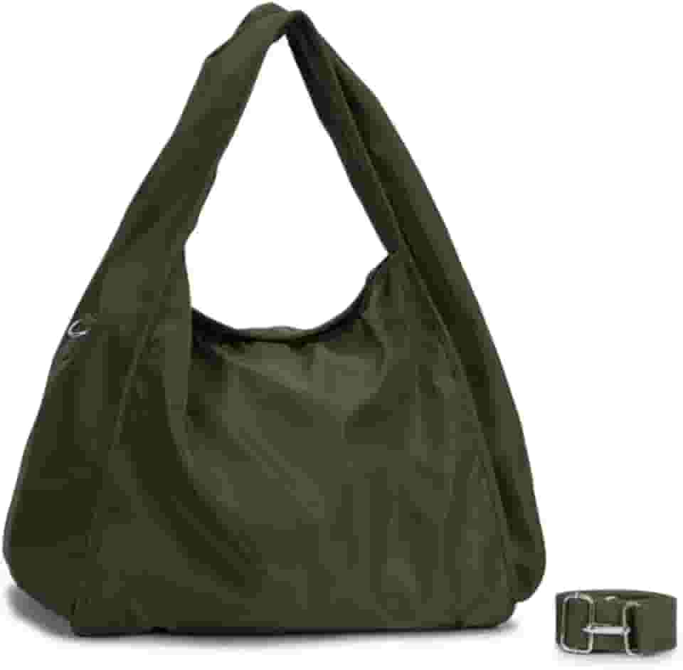 Bolsa Nylon Feminina Hobo para Faculdade, Trabalho, Academia e Uso Diário - Bolsa Universitária Lateral de Ombro Impermeável Dia a Dia Casual