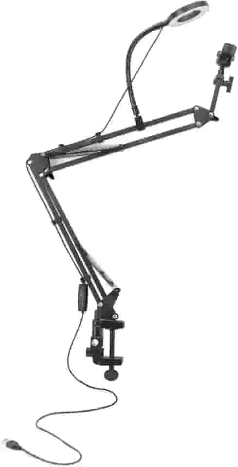 Luz do Anel Selfie Com Suporte de Telefone, Suporte de Braço Articulante Flexível, Suporte de Câmera No Alto Com Luz de Anel para Extensões de Cílios, Tratamentos de Beleza,