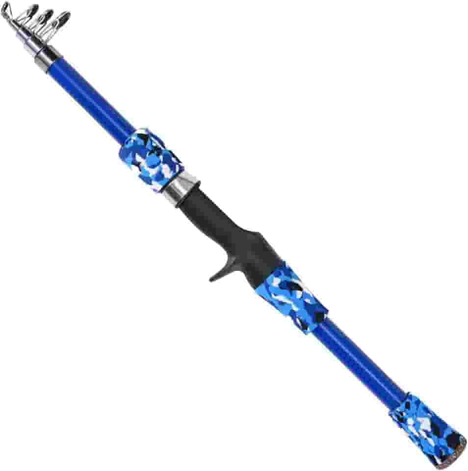 Vara de pesca telescópica para crianças, vara de pesca telescópica de 165cm para crianças de 5 a 12 anos, vara de pesca para viagens em água salgada