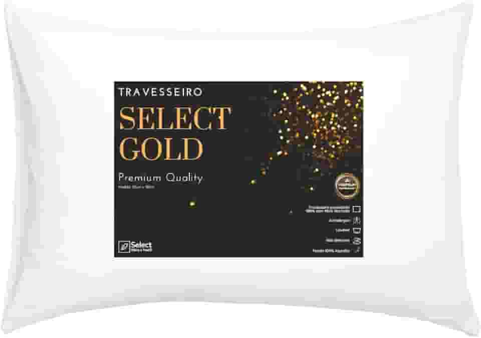 Travesseiro TRP Imports Select Gold 100% Algodão Antialérgico Fibra de Silicone