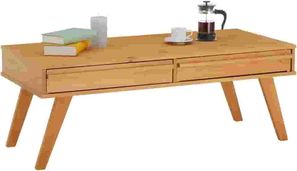 IDIMEX Mesa de Centro Madeira 2 Gavetas Retangular Jona