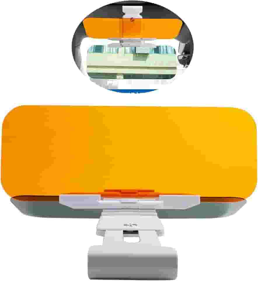 1 peça extensor de viseira de sol para carro, óculos antirreflexo, botão amarelo e preto, viseira antirreflexo dia e noite, óculos de farol alto 2 em 1 para a maioria dos caminhões, carros e vans