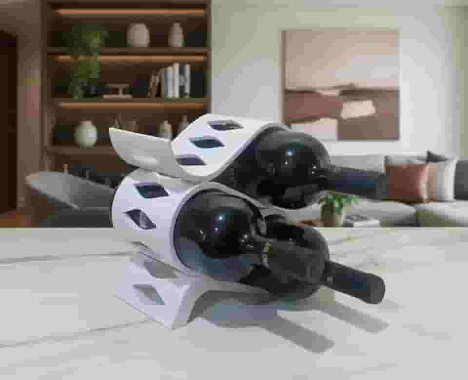 Adega de mesa suporte para garrafa vinho (Branco)