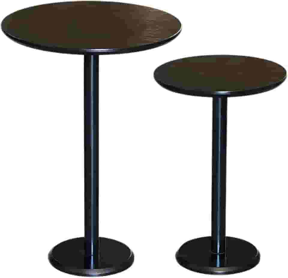 Kit 2 Mesas Laterais de Madeira para Sala, Canto ou Sofá (Preto)