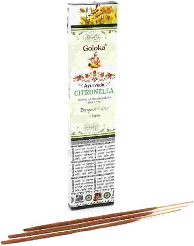 Incenso Goloka Massala Ayurvedic Citronela (Energia Anti-Stress)