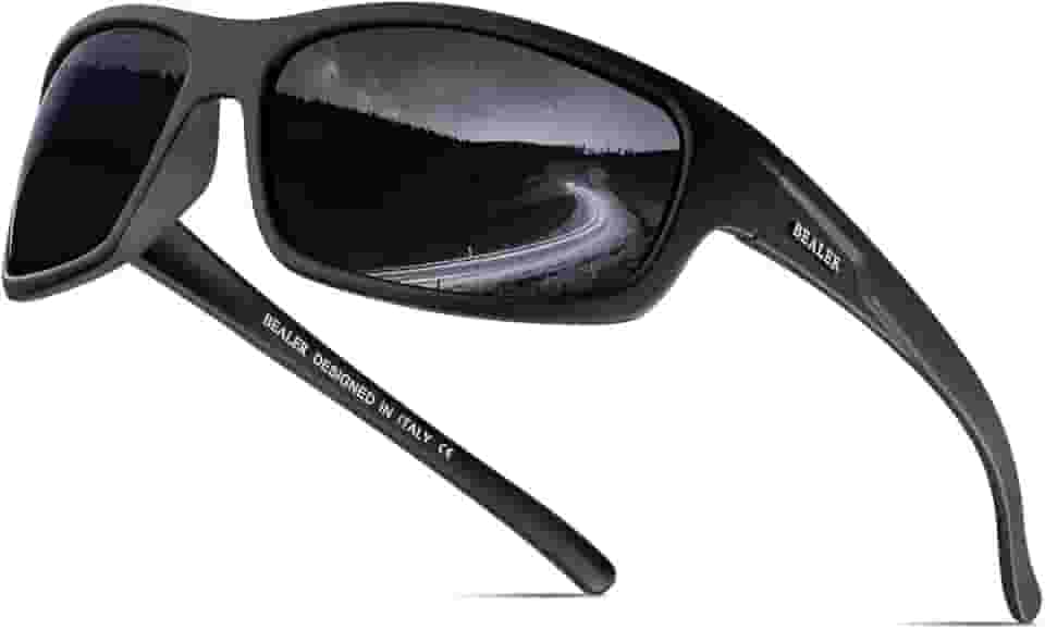 BEALER Óculos de sol esportivos polarizados para homens, leve, armação TR90, óculos de sol para dirigir, ciclismo, pesca, proteção UV
