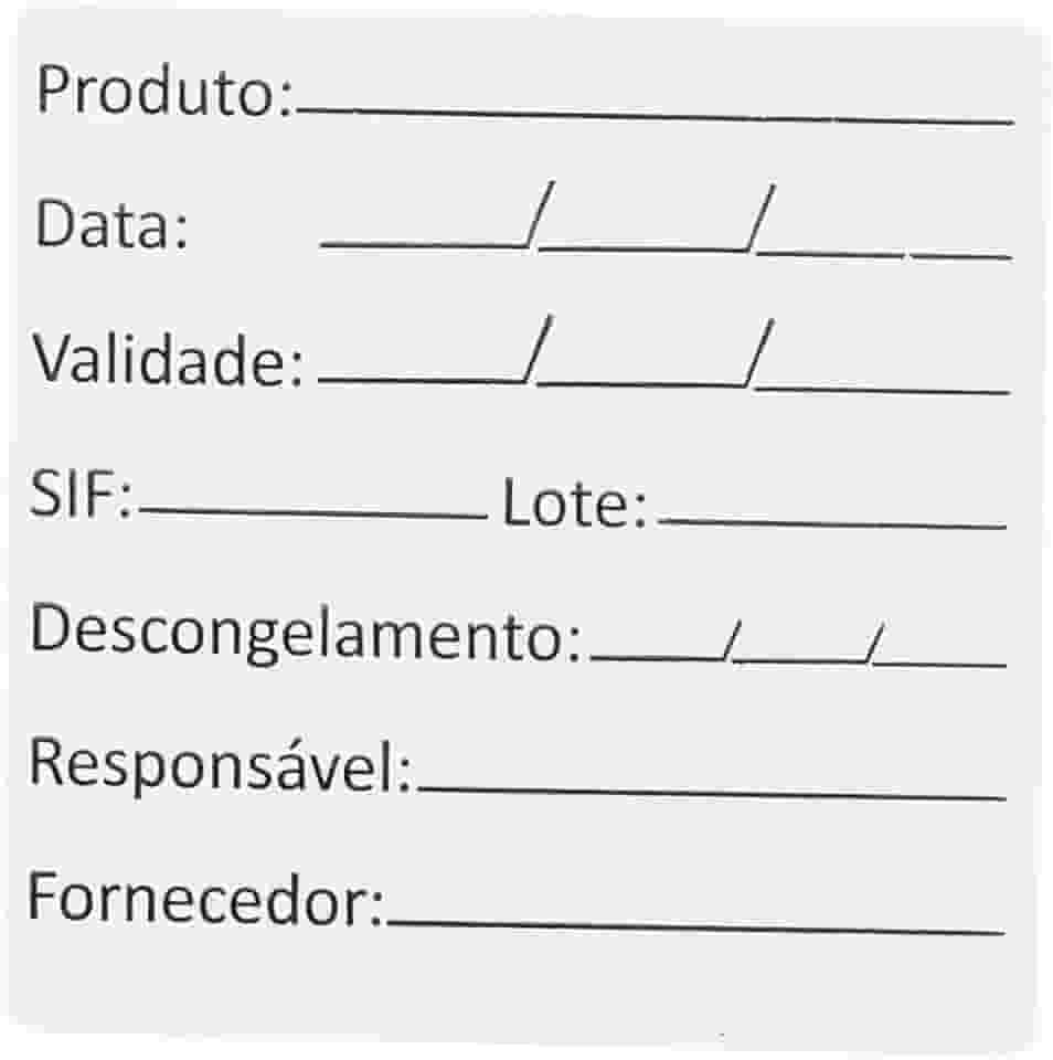 1000 Etiqueta Bopp Padrão Anvisa De Alimento Congelado F:229
