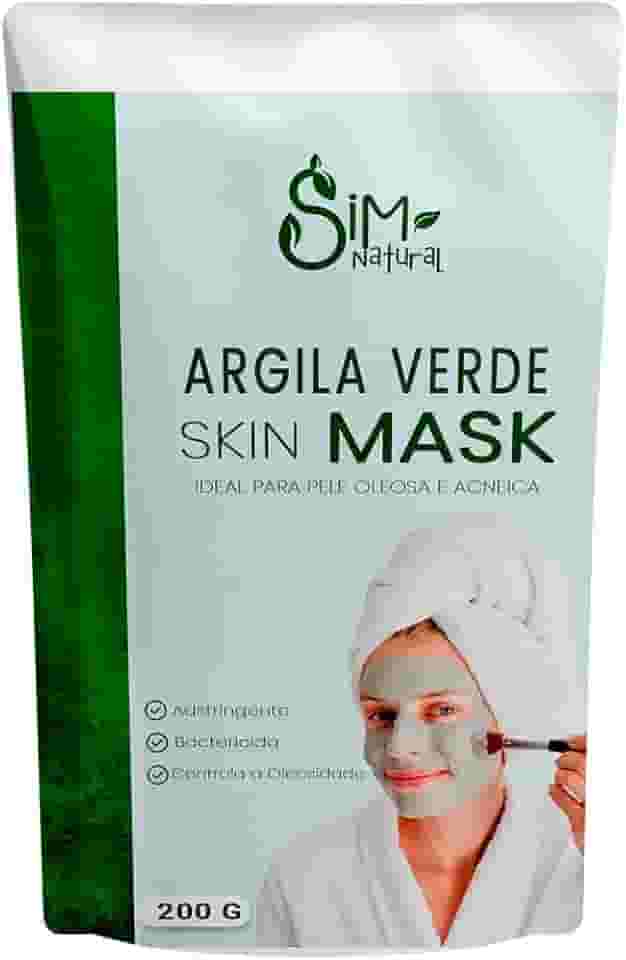 Argila Verde Skin Mask Ideal para Pele Acneica e Oleosa - Máscara Facial e Corporal 200g